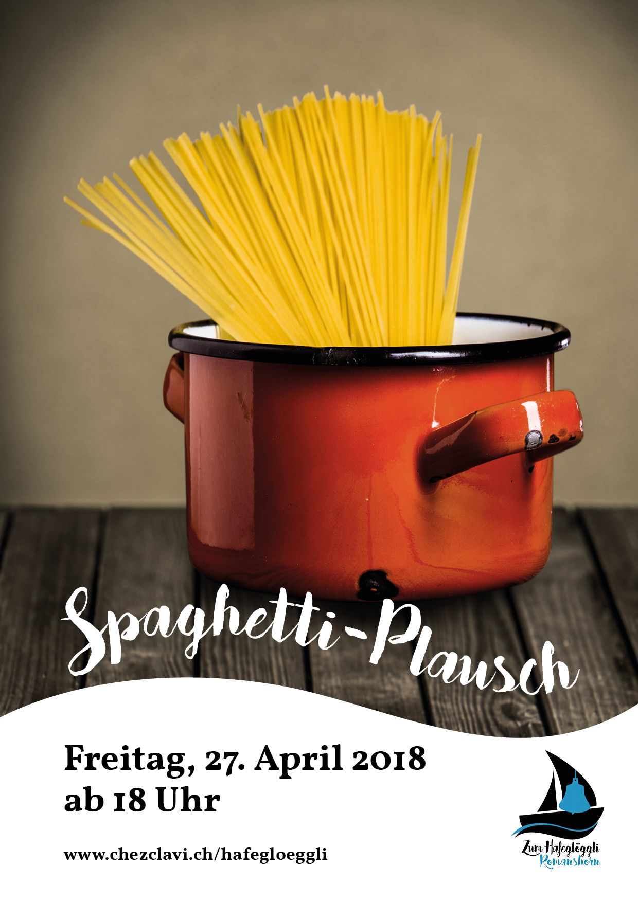 Spaghetti-Plausch für CHF 15 pro Person